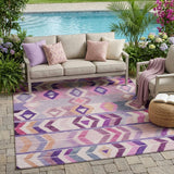 5' X 8' Purple And Lavender Tribal Washable Indoor Outdoor Area Rug