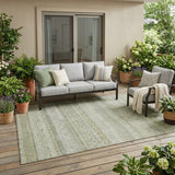 5' X 8' Beige And Brown Striped Washable Indoor Outdoor Area Rug