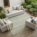 8' X 10' Beige And Brown Striped Washable Indoor Outdoor Area Rug