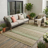 5' X 8' Copper And Orange Striped Washable Indoor Outdoor Area Rug