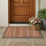3' X 5' Orange And Rust Tribal Washable Indoor Outdoor Area Rug