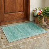 3' X 5' Green And Teal Blue Tribal Washable Indoor Outdoor Area Rug