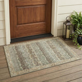 3' X 5' Chocolate And Brown Tribal Washable Indoor Outdoor Area Rug