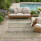 5' X 8' Chocolate And Brown Tribal Washable Indoor Outdoor Area Rug