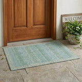 3' X 5' Mint Green And Green Tribal Washable Indoor Outdoor Area Rug