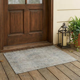 3' X 5' Beige And Brown Oriental Washable Indoor Outdoor Area Rug