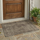 3' X 5' Brown And Taupe Oriental Washable Indoor Outdoor Area Rug