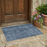 3' X 5' Denim Blue And Blue Oriental Washable Indoor Outdoor Area Rug