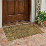 3' X 5' Rust And Orange Oriental Washable Indoor Outdoor Area Rug
