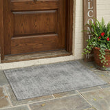 3' X 5' Silver And Gray Oriental Washable Indoor Outdoor Area Rug