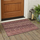 3' X 5' Burgundy And Red Tribal Washable Indoor Outdoor Area Rug