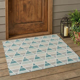 3' X 5' Mint Green And Green Geometric Washable Indoor Outdoor Area Rug