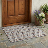 3' X 5' Taupe And Brown Geometric Washable Indoor Outdoor Area Rug