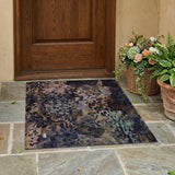 3' X 5' Brown And Black Abstract Washable Indoor Outdoor Area Rug