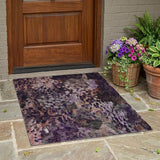 3' X 5' Plum And Purple Abstract Washable Indoor Outdoor Area Rug