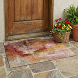 3' X 5' Orange And Copper Abstract Washable Indoor Outdoor Area Rug
