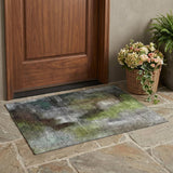 3' X 5' Taupe And Brown Abstract Washable Indoor Outdoor Area Rug