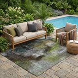 5' X 8' Taupe And Brown Abstract Washable Indoor Outdoor Area Rug