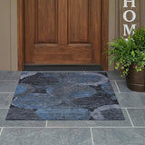 3' X 5' Charcoal And Gray Geometric Washable Indoor Outdoor Area Rug
