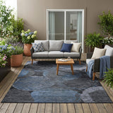 5' X 8' Charcoal And Gray Geometric Washable Indoor Outdoor Area Rug