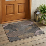 3' X 5' Chocolate And Brown Geometric Washable Indoor Outdoor Area Rug