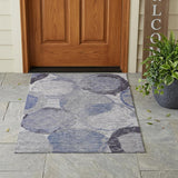 3' X 5' Plum And Purple Geometric Washable Indoor Outdoor Area Rug