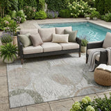 5' X 8' Taupe And Brown Geometric Washable Indoor Outdoor Area Rug