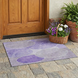 3' X 5' Lavender And Purple Geometric Washable Indoor Outdoor Area Rug