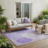 5' X 8' Lavender And Purple Geometric Washable Indoor Outdoor Area Rug