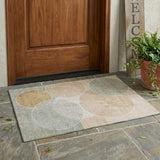 3' X 5' Salmon And Orange Geometric Washable Indoor Outdoor Area Rug