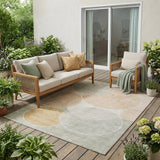 5' X 8' Salmon And Orange Geometric Washable Indoor Outdoor Area Rug