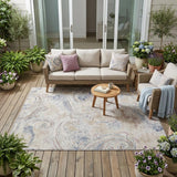 5' X 8' Beige And Brown Paisley Washable Indoor Outdoor Area Rug