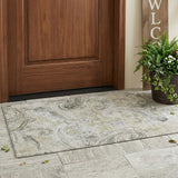 3' X 5' Khaki And Brown Paisley Washable Indoor Outdoor Area Rug
