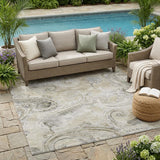 5' X 8' Khaki And Brown Paisley Washable Indoor Outdoor Area Rug