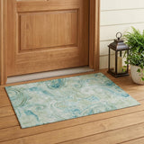 3' X 5' Sage And Green Paisley Washable Indoor Outdoor Area Rug