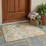 3' X 5' Coral And Orange Paisley Washable Indoor Outdoor Area Rug