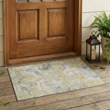 3' X 5' Wheat And Gold Paisley Washable Indoor Outdoor Area Rug