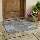 3' X 5' Chocolate And Brown Striped Washable Indoor Outdoor Area Rug