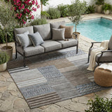 5' X 8' Chocolate And Brown Striped Washable Indoor Outdoor Area Rug