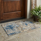 3' X 5' Brown And Khaki Abstract Washable Indoor Outdoor Area Rug