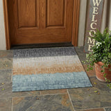 3' X 5' Graphite And Gray Striped Washable Indoor Outdoor Area Rug