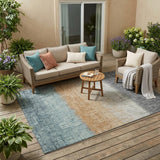 5' X 8' Graphite And Gray Striped Washable Indoor Outdoor Area Rug