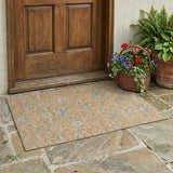 3' X 5' Copper And Orange Floral Washable Indoor Outdoor Area Rug