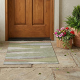 3' X 5' Sage And Green Abstract Washable Indoor Outdoor Area Rug