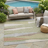 5' X 8' Sage And Green Abstract Washable Indoor Outdoor Area Rug