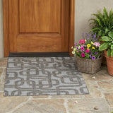 3' X 5' Pewter And Gray Geometric Washable Indoor Outdoor Area Rug