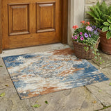 3' X 5' Cream And Ivory Medallion Washable Indoor Outdoor Area Rug