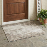3' X 5' Ivory And Silver Abstract Washable Indoor Outdoor Area Rug