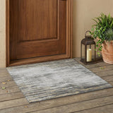 3' X 5' Gray And Ivory Abstract Washable Indoor Outdoor Area Rug