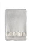 55" X 70" Gray And White Cotton Blend Geometric Plush Throw Blanket with Fringe